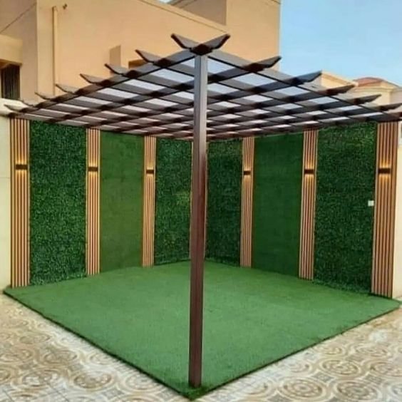 برجولة حديد شكل خشب